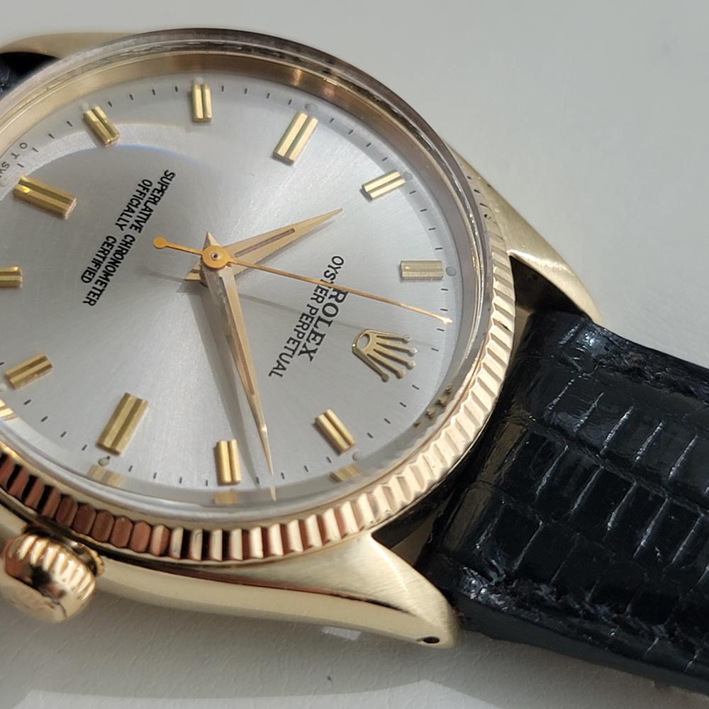 Mens Rolex Oyster Perpetual 6467 9k Gold 34mm Automatic 1950s Vintage RA482B en vente 2