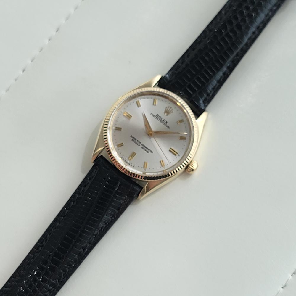 Mens Rolex Oyster Perpetual 6467 9k Gold 34mm Automatic 1950s Vintage RA482B en vente 3