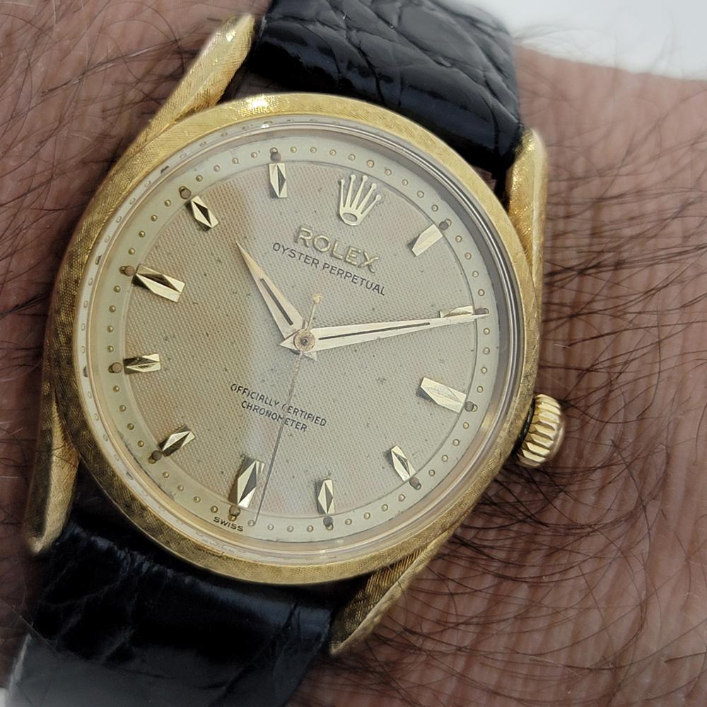Mens Rolex Oyster Perpetual 6550 33mm 18k Solid Gold 1960s Automatic RJC203 For Sale 4