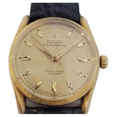 Mens Rolex Oyster Perpetual 6550 33mm 18k Solid Gold Automatic 1960s RJC203