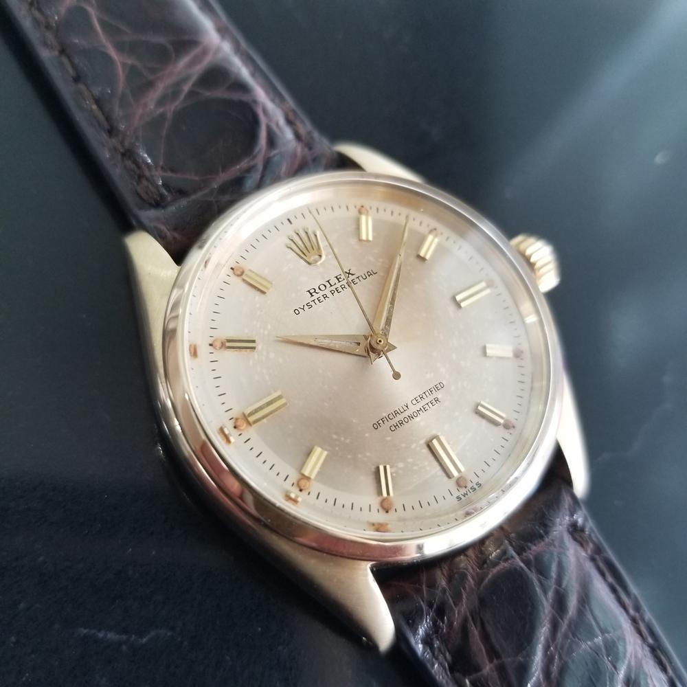 Men's Rolex Oyster Perpetual 6564 14k Gold Automatic, c.1950s Swiss RA150 In Excellent Condition In Beverly Hills, CA