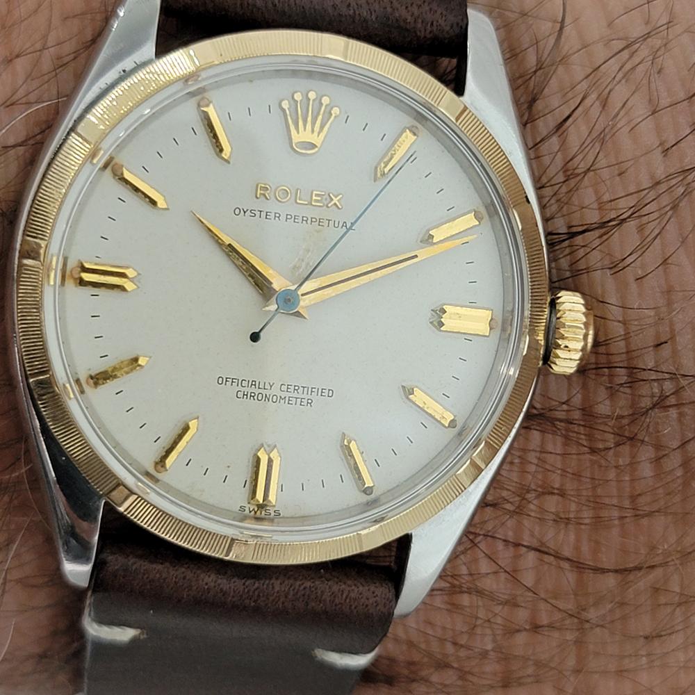 Mens Rolex Oyster Perpetual 6565 14k SS Automatic 1950s Vintage Swiss RJC149 For Sale 5