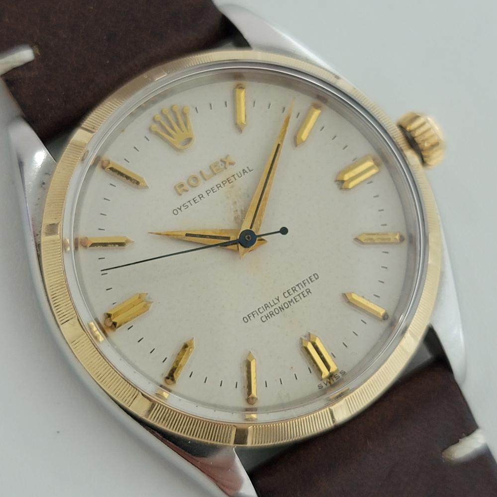 Herren Rolex Oyster Perpetual 6565 14k SS Automatik 1950er Jahre Vintage RJC149 im Zustand „Hervorragend“ in Beverly Hills, CA