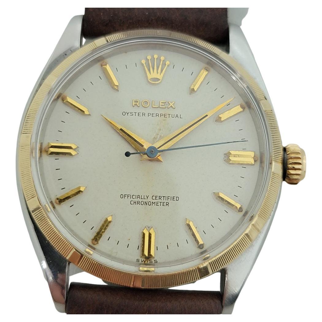 Mens Rolex Oyster Perpetual 6565 34mm 14k SS Automatic 1950s Vintage ...