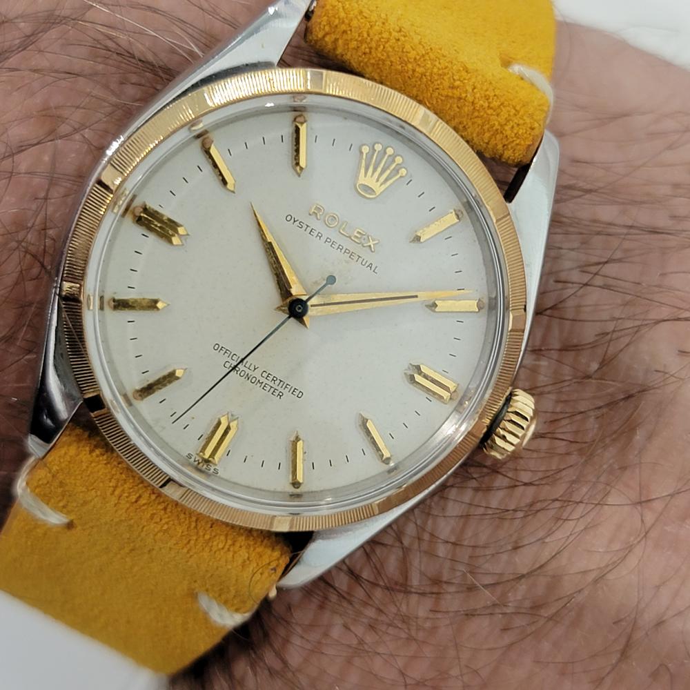 Men's Rolex Oyster Perpetual 6565 14k SS Automatic 1950s Vintage RJC149T For Sale 7