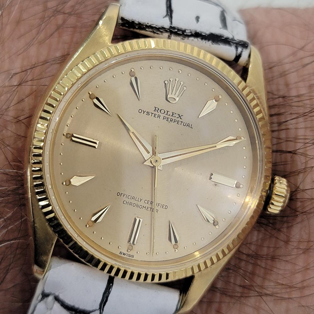 Mens Rolex Oyster Perpetual 6567 18k Gold 34mm Automatic 1950s Vintage RJC193 For Sale 9