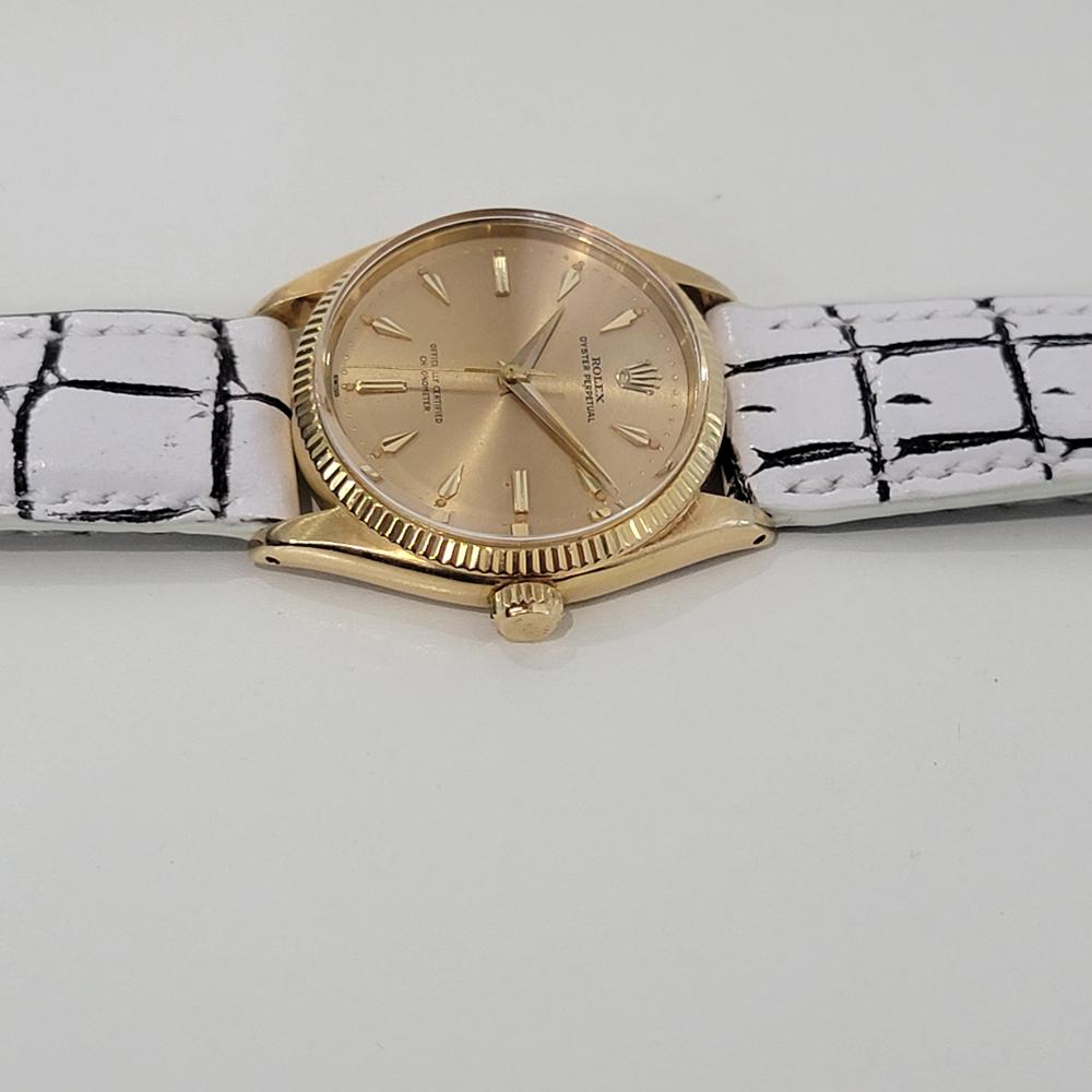 Mens Rolex Oyster Perpetual 6567 18k Gold 34mm Automatic 1950s Vintage RJC193 For Sale 1