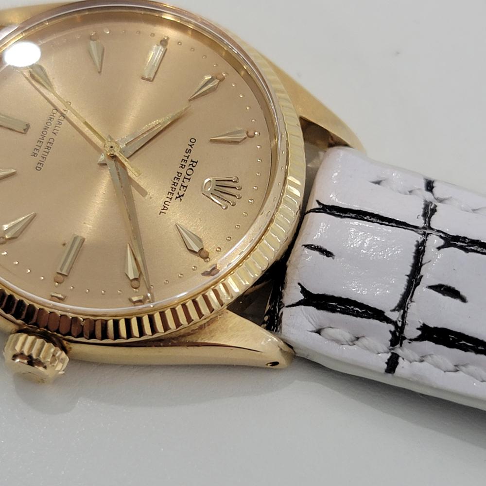 Mens Rolex Oyster Perpetual 6567 18k Gold 34mm Automatic 1950s Vintage RJC193 For Sale 2