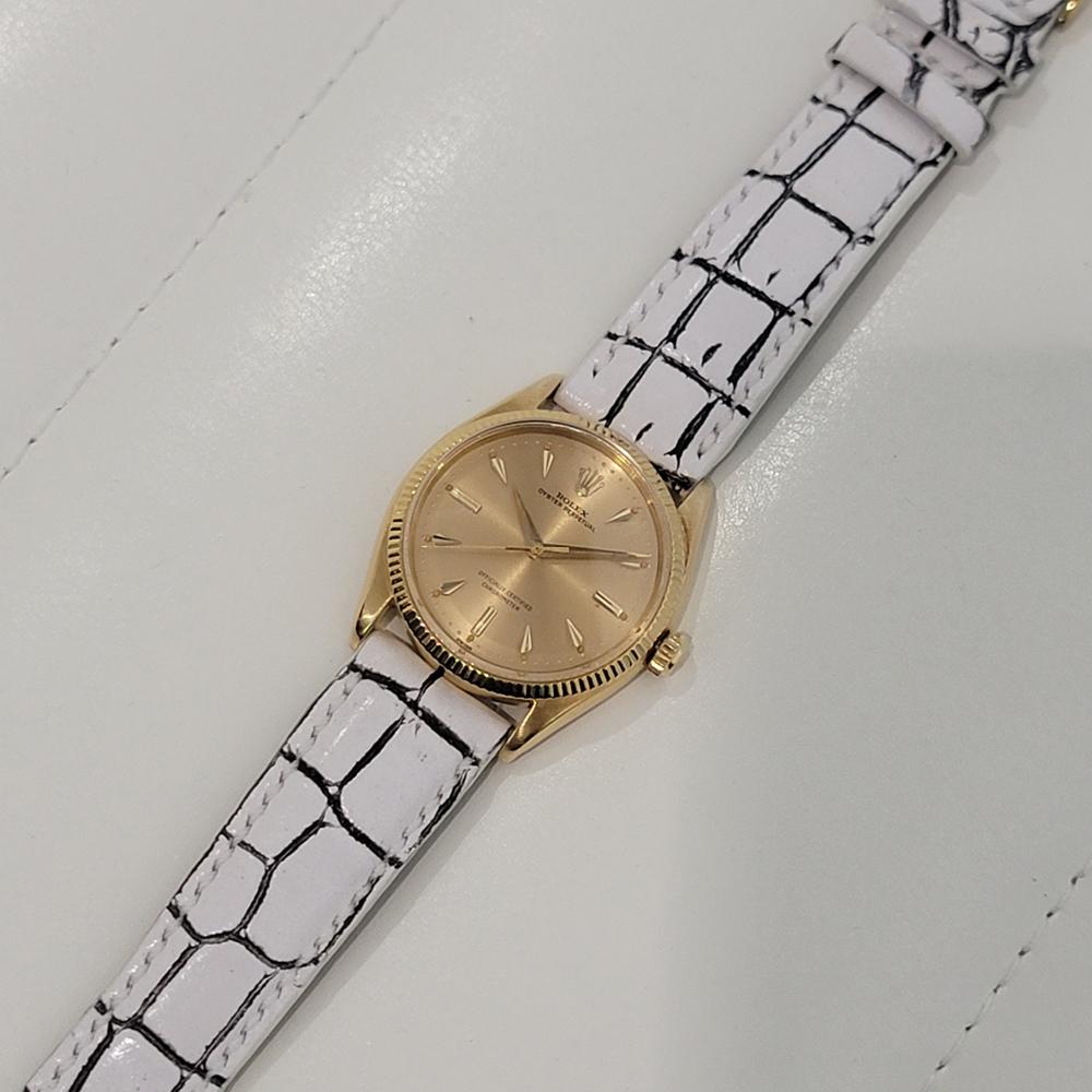 Mens Rolex Oyster Perpetual 6567 18k Gold 34mm Automatic 1950s Vintage RJC193 For Sale 3