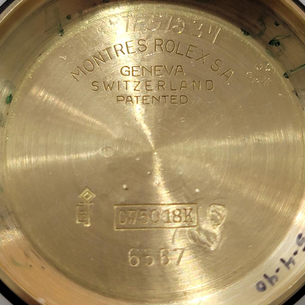 Mens Rolex Oyster Perpetual 6567 18k Solid Gold 34mm Automatic 1950s RJC193B For Sale 8