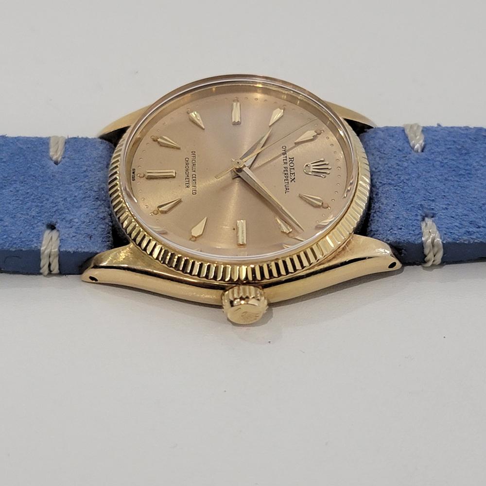 Mens Rolex Oyster Perpetual 6567 18k Solid Gold 34mm Automatic 1950s RJC193B For Sale 1