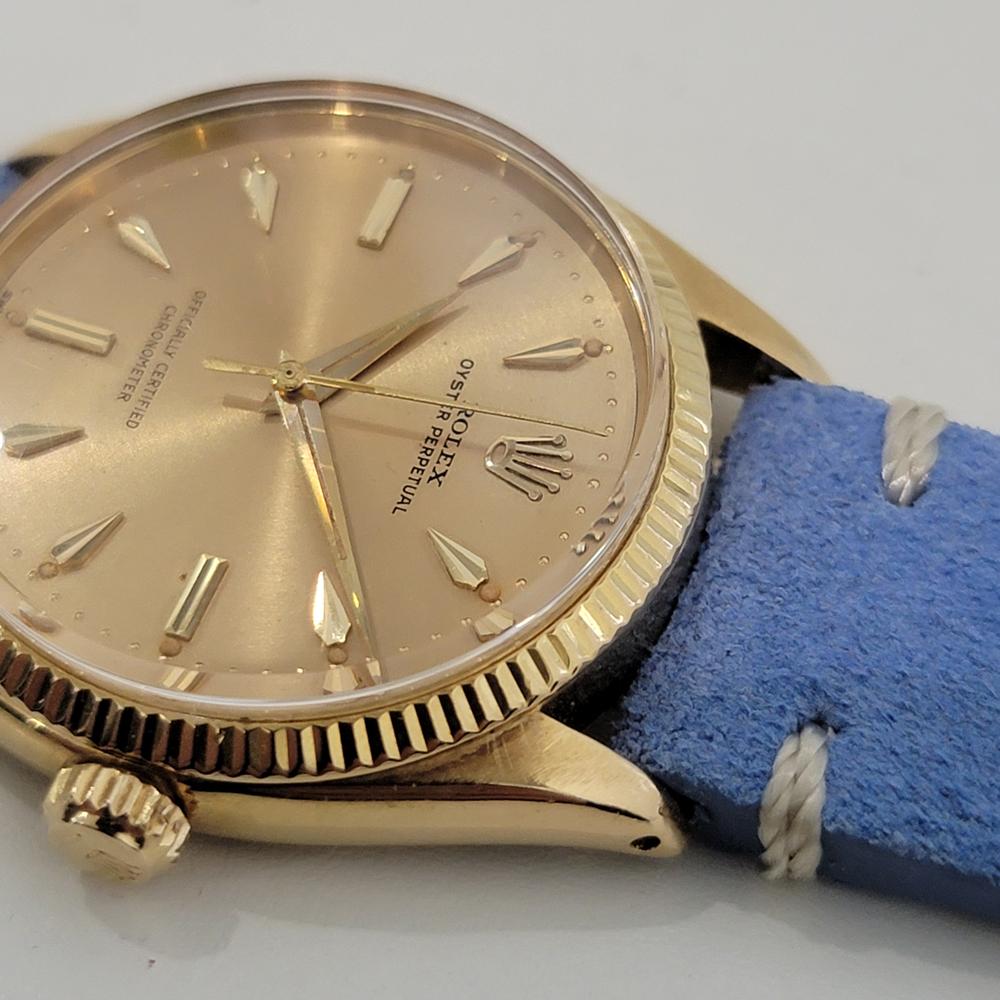 Mens Rolex Oyster Perpetual 6567 18k Solid Gold 34mm Automatic 1950s RJC193B For Sale 2