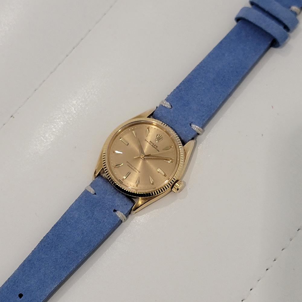 Mens Rolex Oyster Perpetual 6567 18k Solid Gold 34mm Automatic 1950s RJC193B For Sale 3