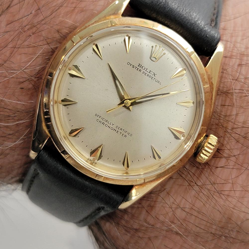 Herren Rolex Oyster Perpetual 6585 14k Gold Automatik 1960er Jahre Schweizer Vintage RJC162B 10
