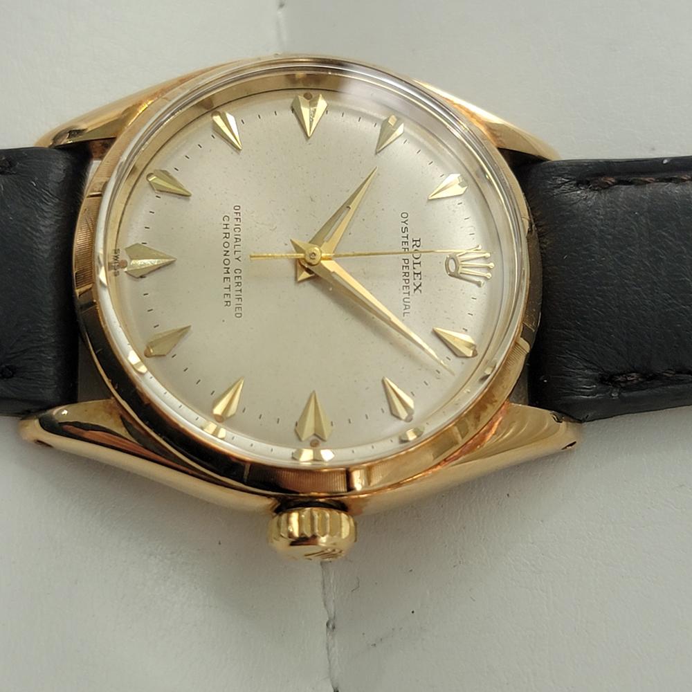 Herren Rolex Oyster Perpetual 6585 14k Gold Automatik 1960er Jahre Schweizer Vintage RJC162B 2