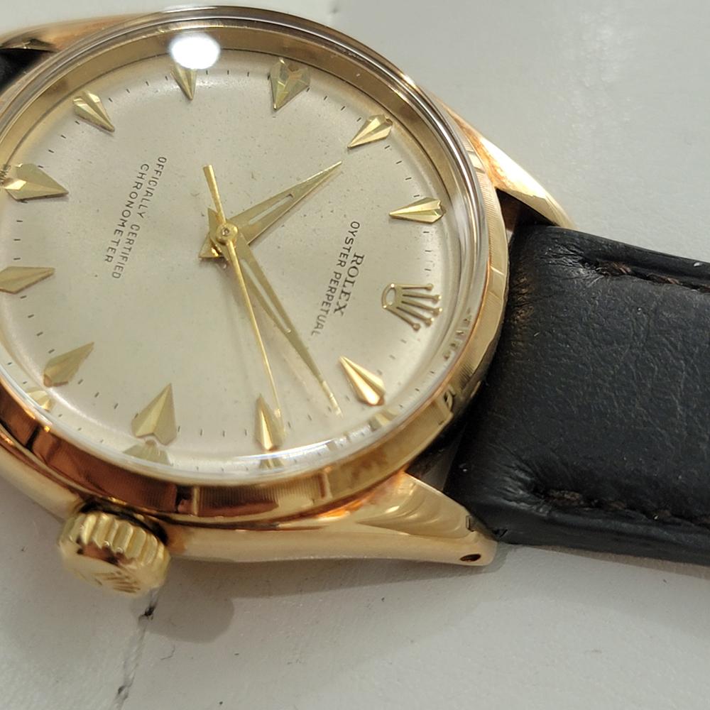 Herren Rolex Oyster Perpetual 6585 14k Gold Automatik 1960er Jahre Schweizer Vintage RJC162B 3