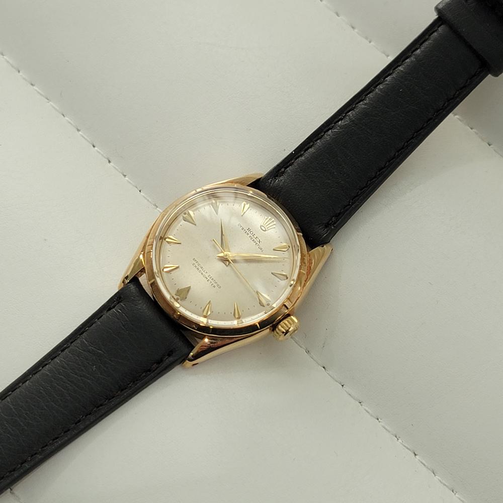 Herren Rolex Oyster Perpetual 6585 14k Gold Automatik 1960er Jahre Schweizer Vintage RJC162B 4