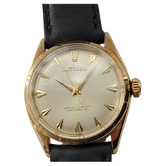 Herren Rolex Oyster Perpetual 6585 14k Gold Automatik 1960er Jahre Schweizer Vintage RJC162B