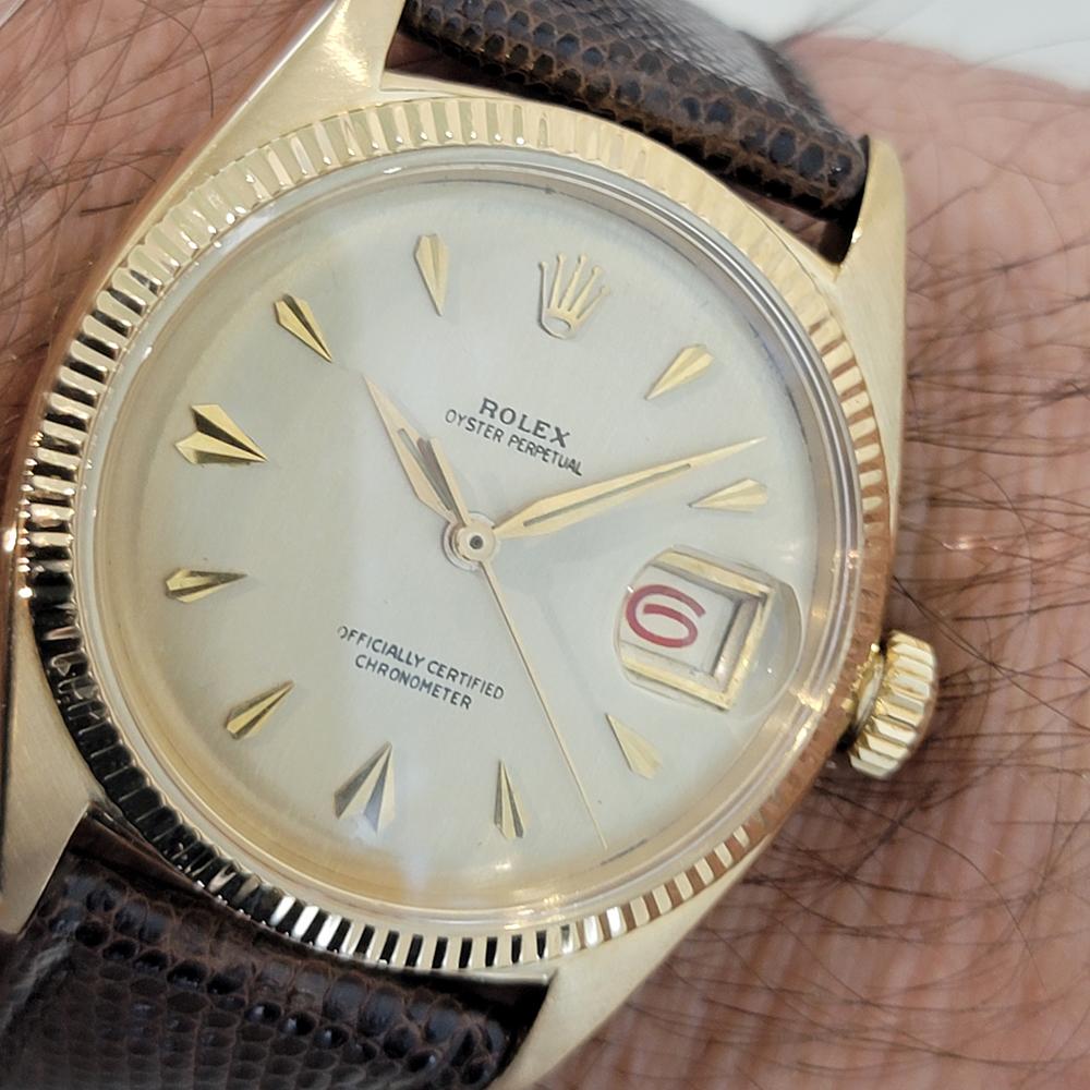 Mens Rolex Oyster Perpetual 6605 18k Solid Gold 36mm Automatic 1950s NOS NA125 10
