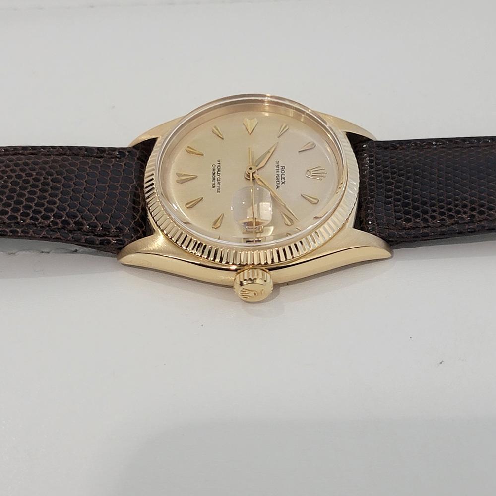 Mens Rolex Oyster Perpetual 6605 18k Solid Gold 36mm Automatic 1950s NOS NA125 1