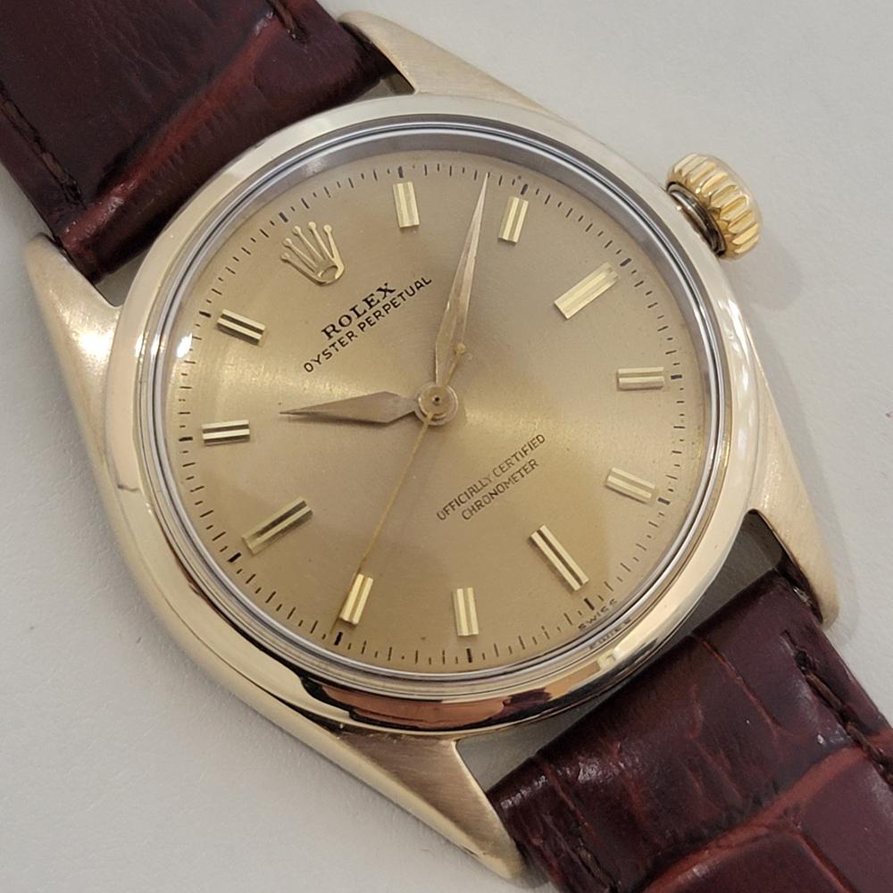 Mens Rolex Oyster Perpetual 6634 34mm Gold Capped Automatic 1950s Vintage RA434 Contemporáneo