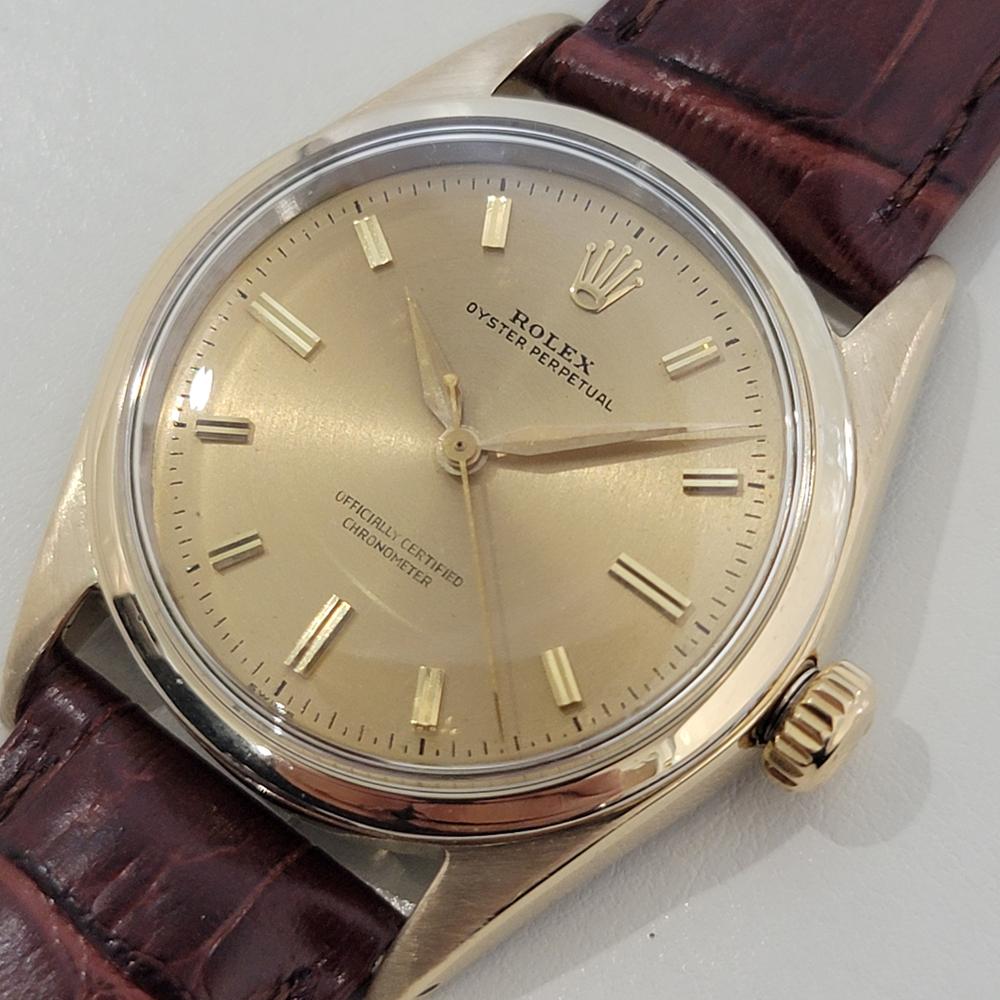 Mens Rolex Oyster Perpetual 6634 34mm Gold Capped Automatic 1950s Vintage RA434 en Excelente Estado en Beverly Hills, CA