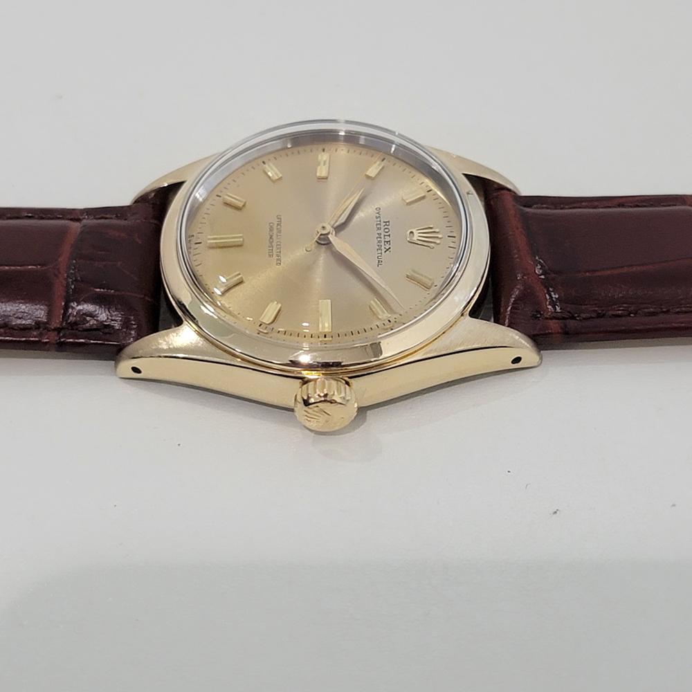 De los hombres Mens Rolex Oyster Perpetual 6634 34mm Gold Capped Automatic 1950s Vintage RA434