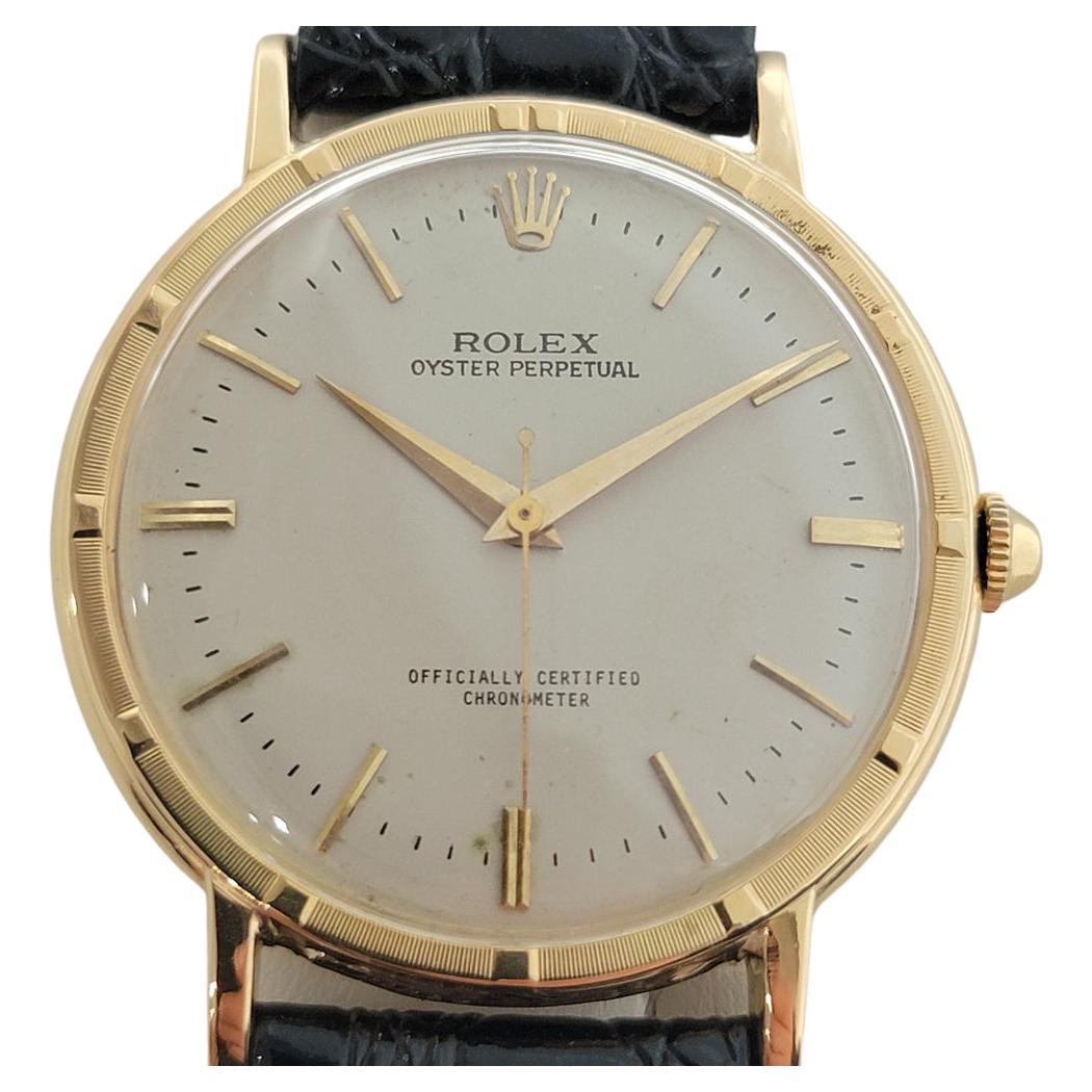 Mens Rolex Oyster Perpetual 8952 18k Solid Gold Manual Wind 1950s RA229