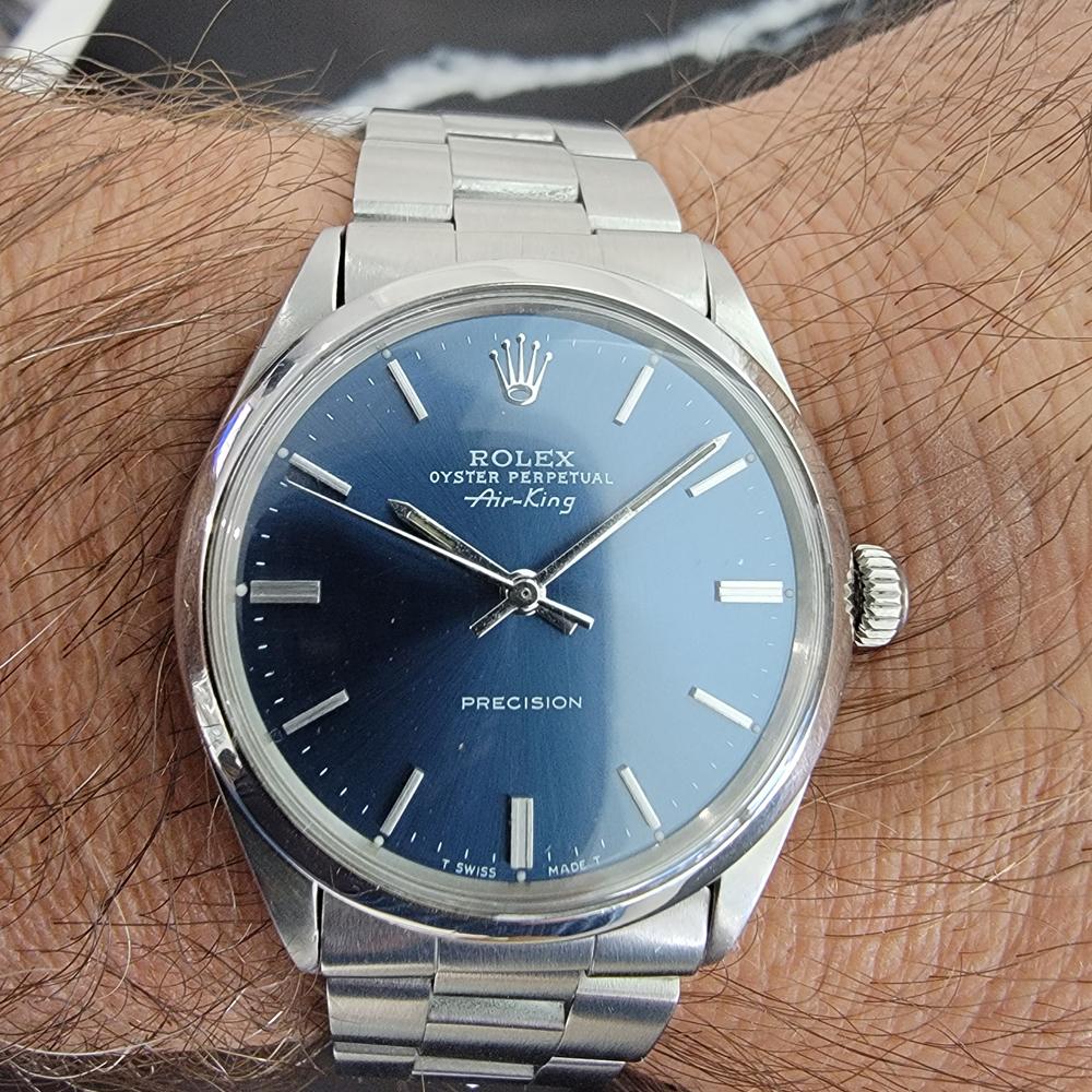 Mens Rolex Oyster Perpetual Air King 5500 Blue Dial Automatic 1960s RA209 3