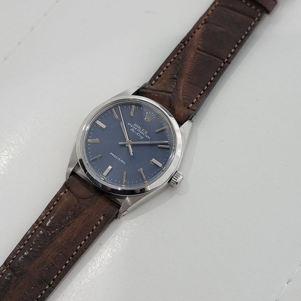 Men's Mens Rolex Oyster Perpetual Air-King 5500 Blue Dial Automatic 1970s RA197B