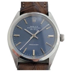 Vintage Mens Rolex Oyster Perpetual Air-King 5500 Blue Dial Automatic 1970s RA197B
