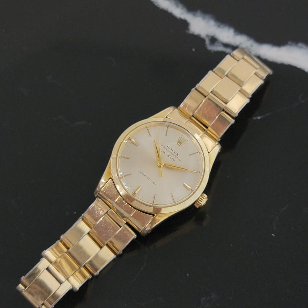 Mens Rolex Oyster Perpetual Air King 5506 Gold-Capped Automatic 1960s RA177 In Excellent Condition In Beverly Hills, CA