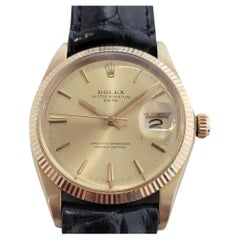 Retro Mens Rolex Oyster Perpetual Date 14k Solid Gold 1503 1960s Automatic RA347