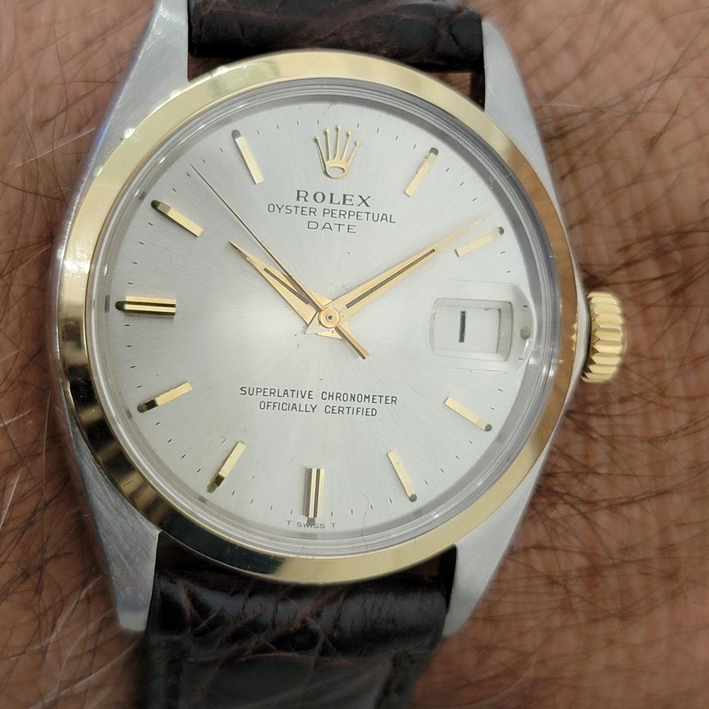 Mens Rolex Oyster Perpetual Date 14k SS 1500 Automatic 1960s Vintage RA205 5