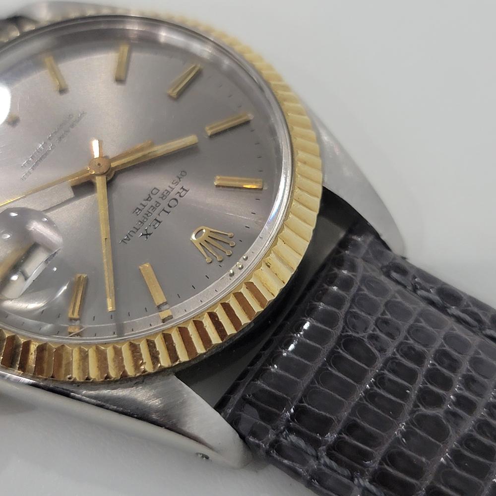 Men's Mens Rolex Oyster Perpetual Date 1500 1960s 18k Gold ss Automatic RJC145G For Sale