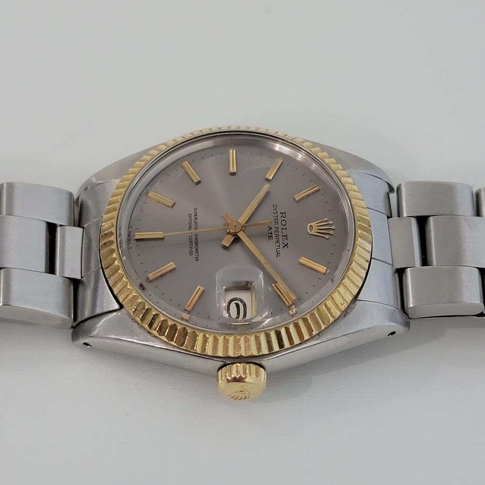 Mens Rolex Oyster Perpetual Date 1500 1960s 18k Gold ss Vintage Automatic RJC145 For Sale 1