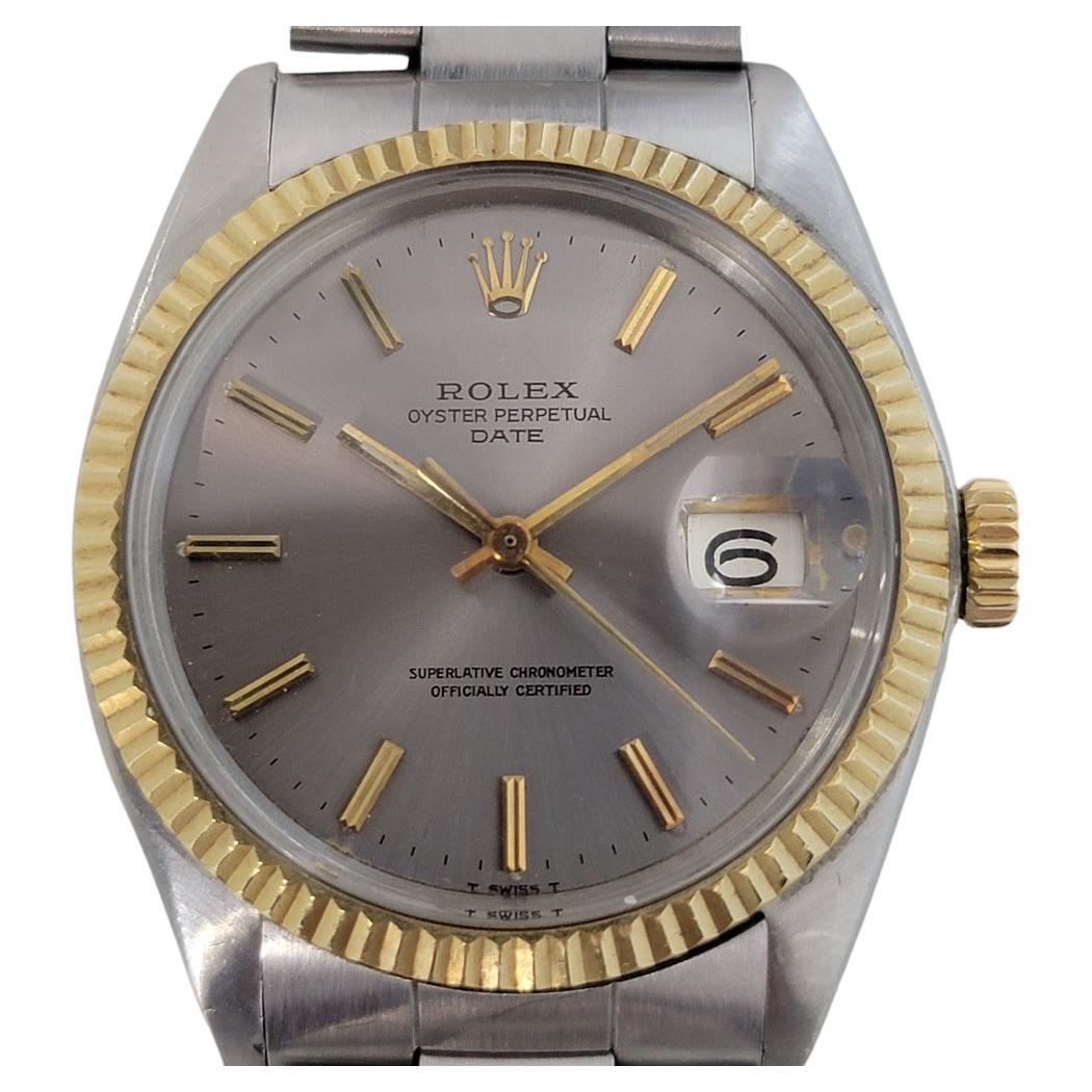Mens Rolex Oyster Perpetual Date 1500 1960s 18k Gold ss Vintage Automatic RJC145