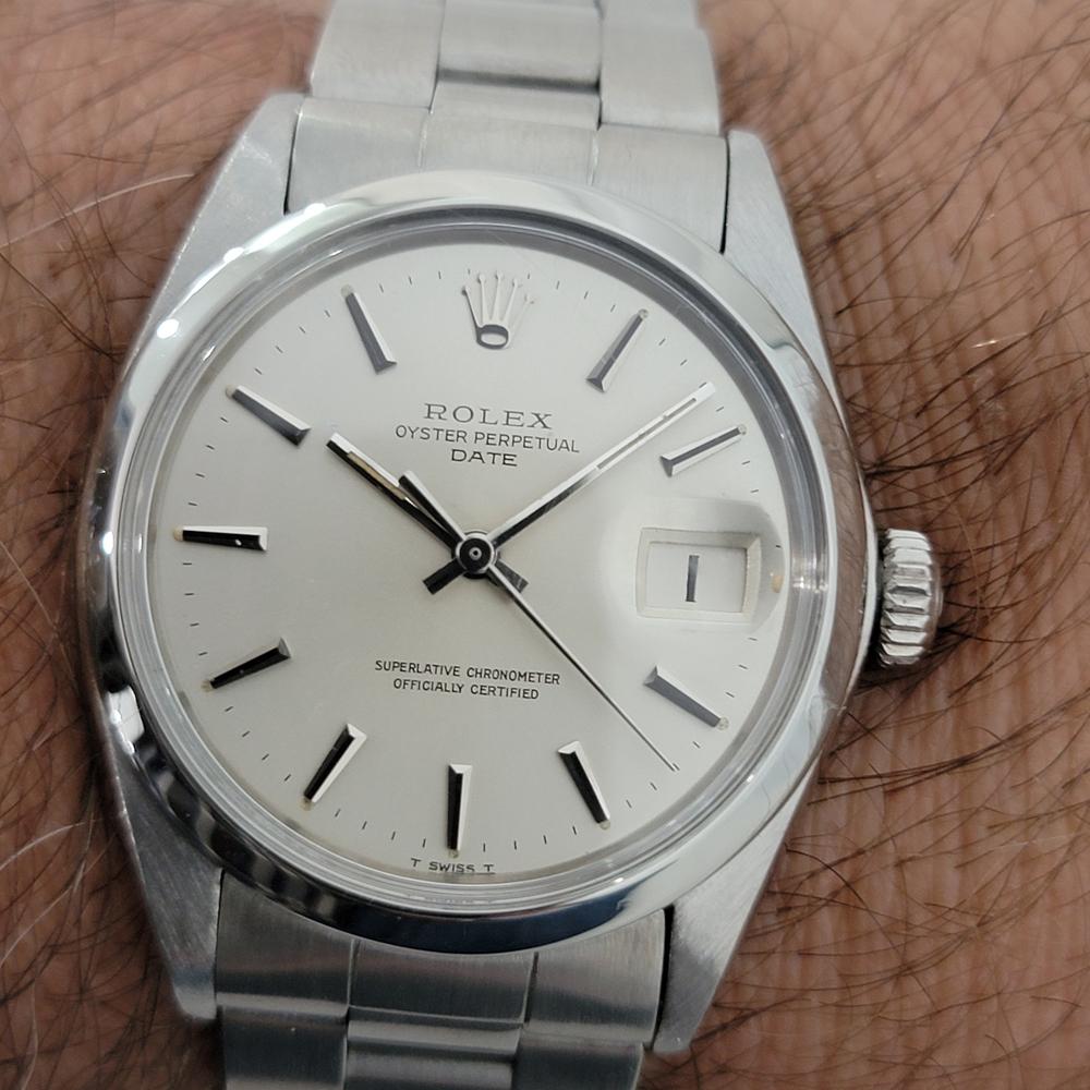 Mens Rolex Oyster Perpetual Date 1500 1960s w Paper Automatic RA245 For Sale 3