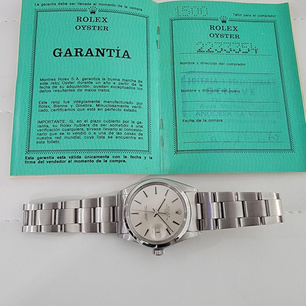 Mens Rolex Oyster Perpetual Date 1500 1960s w Paper Automatic RA245 For Sale 4