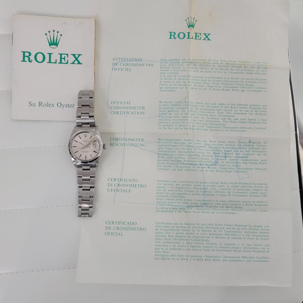 Mens Rolex Oyster Perpetual Date 1500 1960s w Paper Automatic RA245 For Sale 5