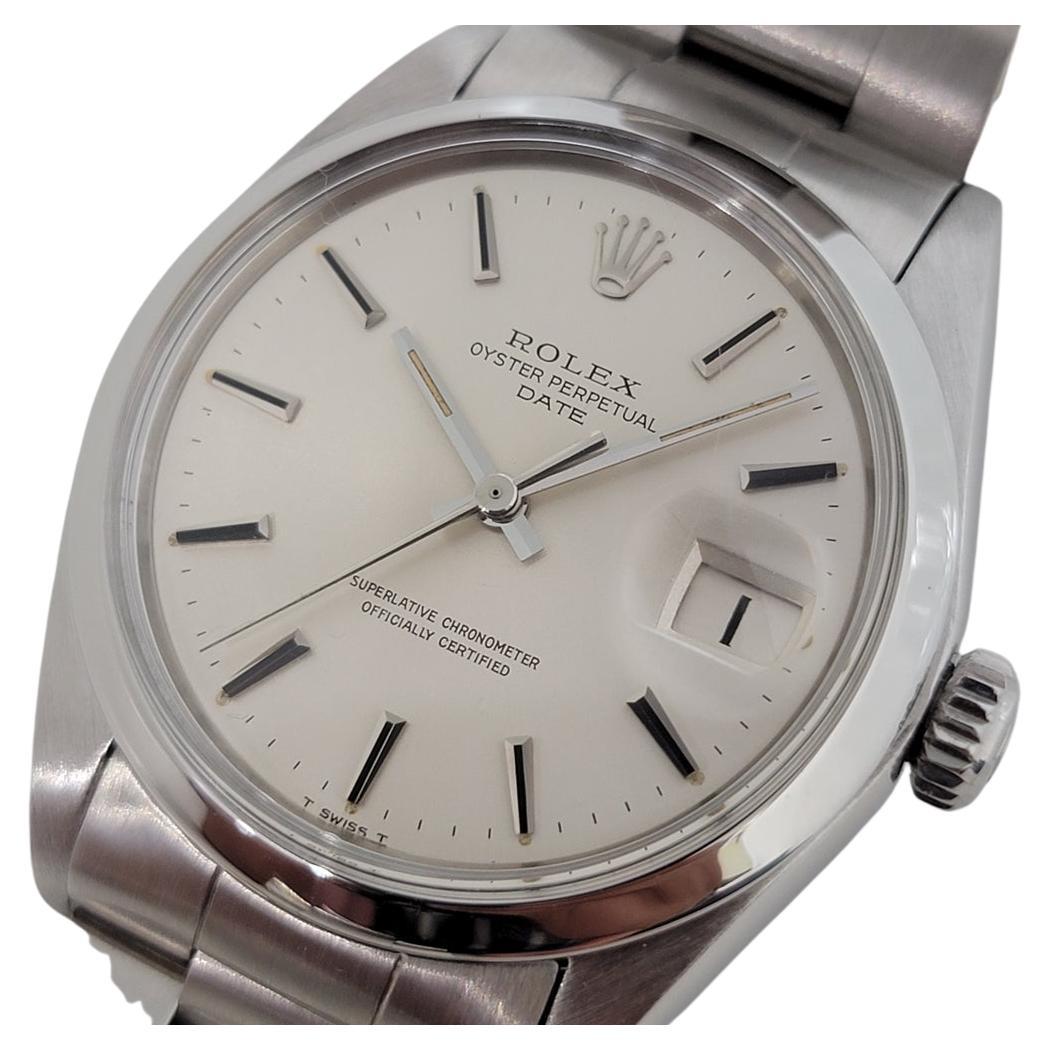 Mens Rolex Oyster Perpetual Date 1500 1960s w Paper Automatic RA245 For Sale