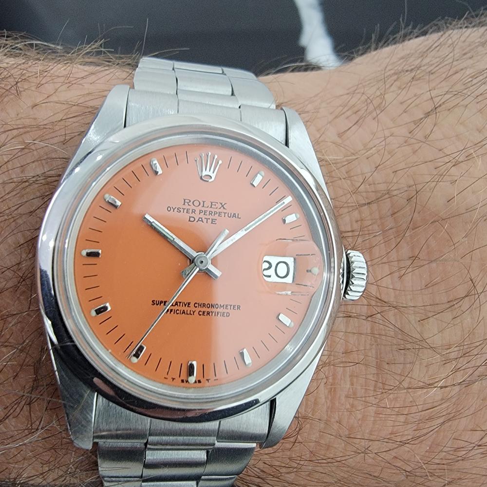 Mens Rolex Oyster Perpetual Date 1500 1970s Orange Dial Automatic RA175 7