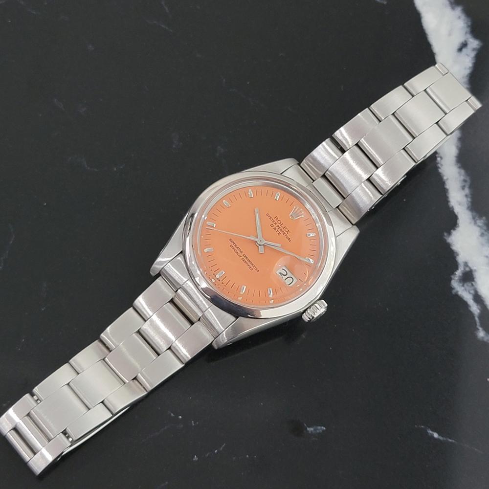 Mens Rolex Oyster Perpetual Date 1500 1970s Orange Dial Automatic RA175 1