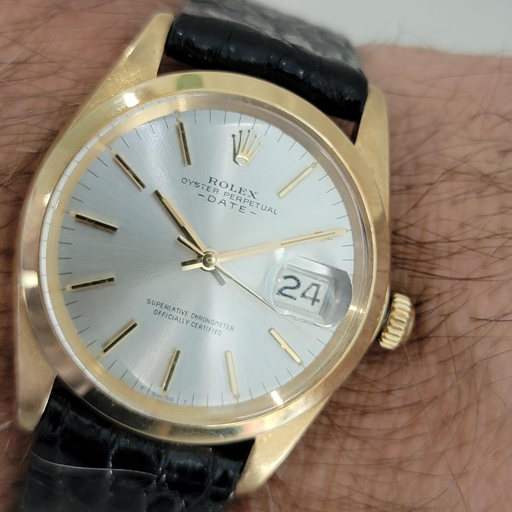 Mens Rolex Oyster Perpetual Date 1500 34mm 18k Gold Automatic 1960s Swiss RA411 7