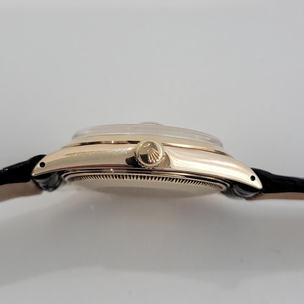 Mens Rolex Oyster Perpetual Date 1500 34mm 18k Gold Automatic 1960s Swiss RA411 5