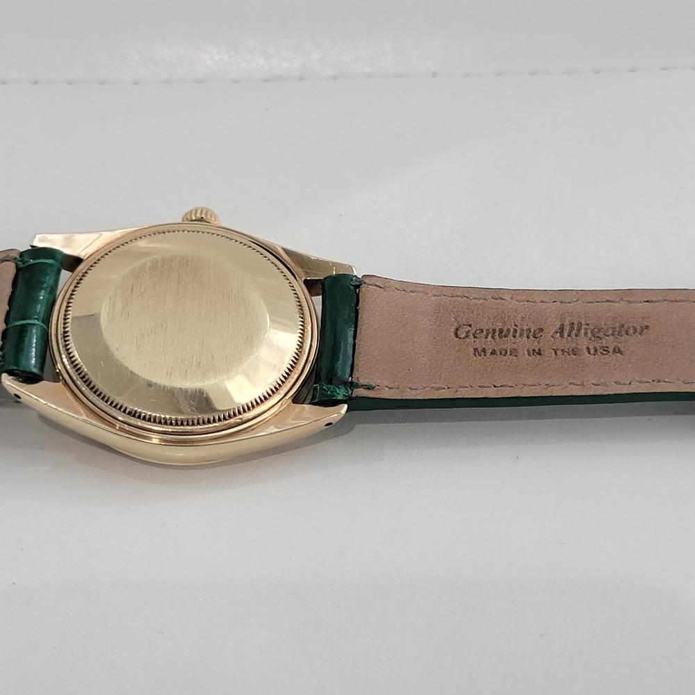 Mens Rolex Oyster Perpetual Date 1500 34mm 18k Gold Automatic 1960s Swiss RA411G 6