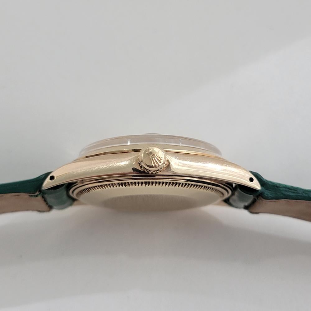 Mens Rolex Oyster Perpetual Date 1500 34mm 18k Gold Automatic 1960s Swiss RA411G 5