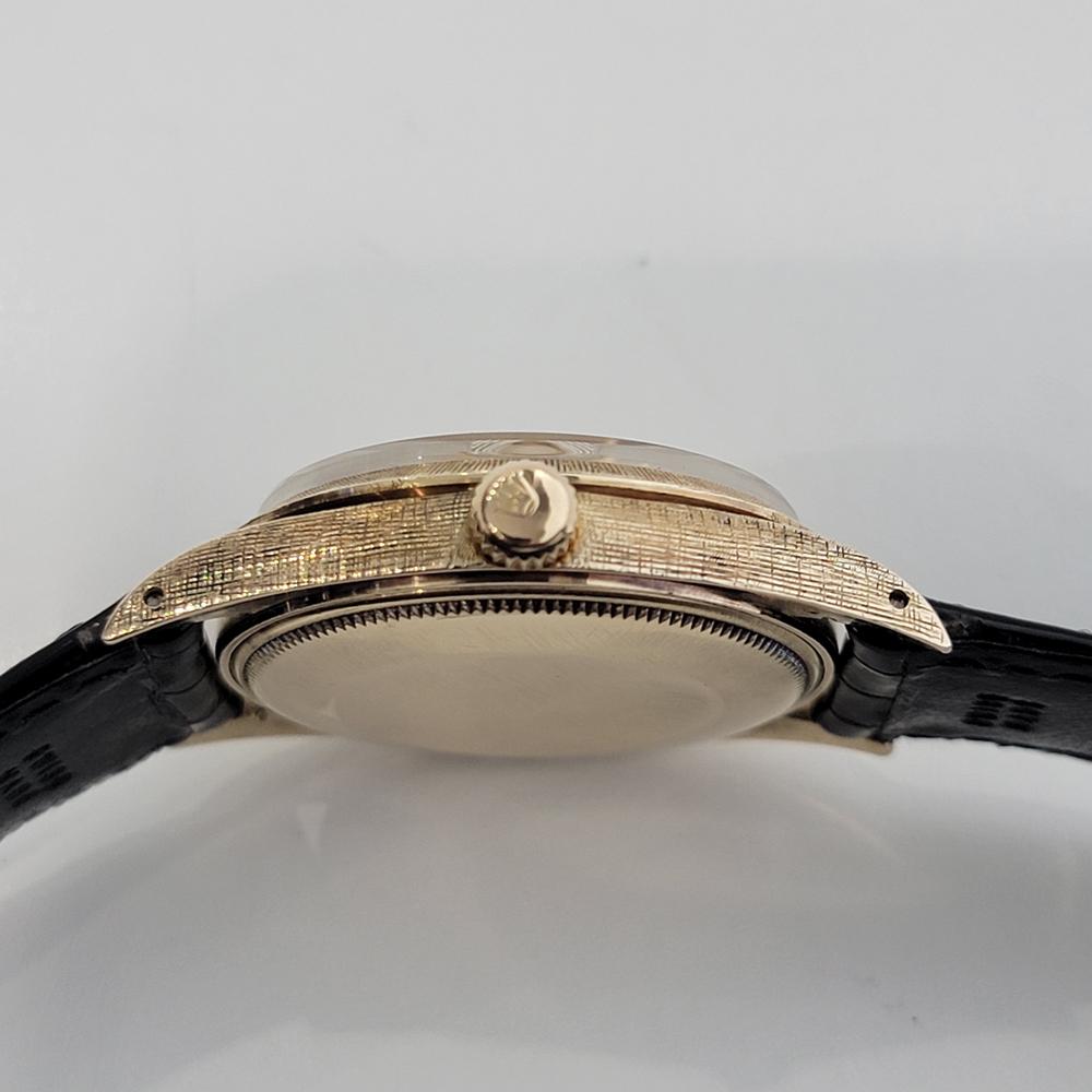Mens Rolex Oyster Perpetual Date 1500 35mm 14K Gold 1960s Automatic Swiss RA267 For Sale 1