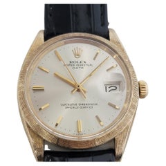 Vintage Mens Rolex Oyster Perpetual Date 1500 35mm 14K Gold Automatic 1960s Swiss RA267
