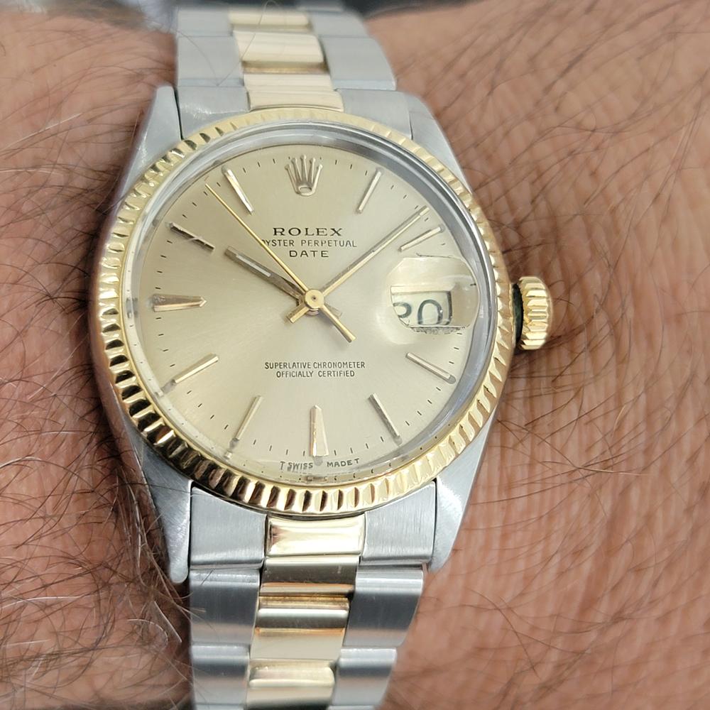 Mens Rolex Oyster Perpetual Date 1500 14k Gold ss Automatic 1960s RA168 6